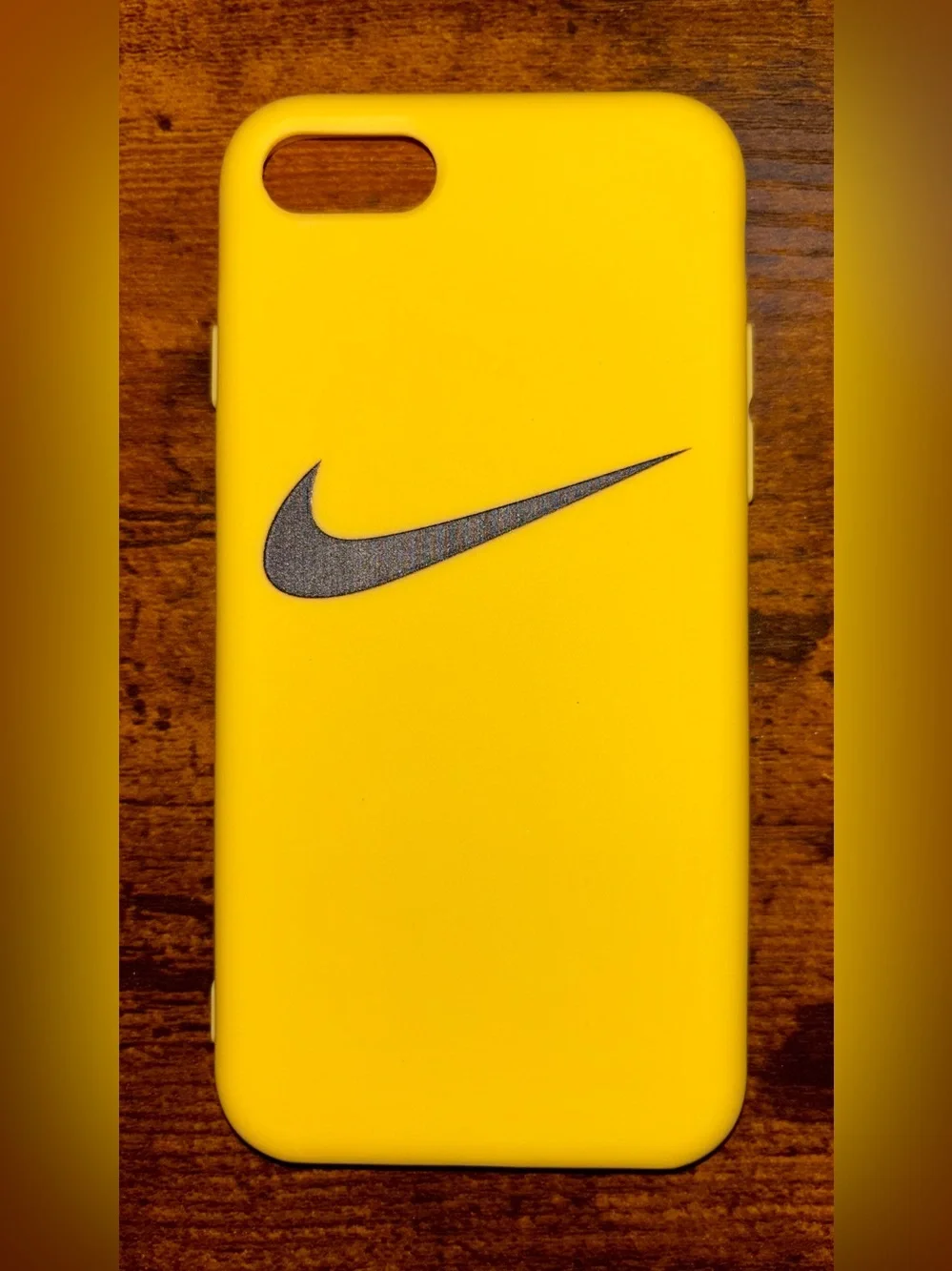 iPhone SE/7/8 Yellow Silicone Phone Case with Black Swoosh Accent⭐️⭐️⭐️